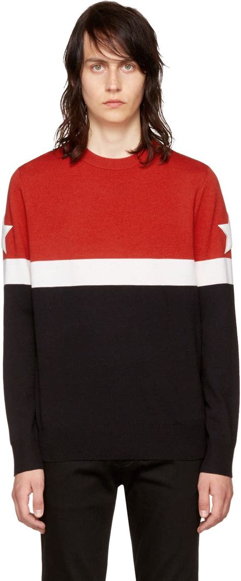 givenchy star-appliquéd colour-block wool-blend sweater|Givenchy Designer Sweaters: Cardigans, Crewneck & Pullovers.